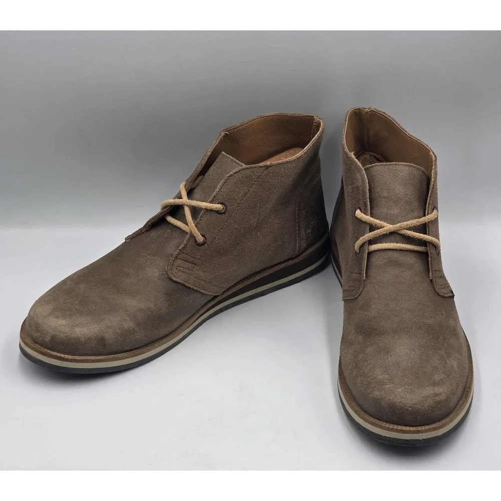 Hari Mari  Mens Adobe Brown Waxed Suede  Chukka Desert Boots Size 9US Euro 42